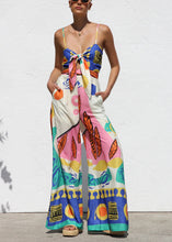 Multi Print Wide Leg Jumpsuit 