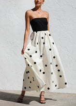 Polka Dot Maxi Strapless Dress