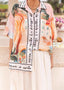 Graffiti Print Holiday Style Loose Short Sleeve Shirt