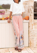 Graffiti Print Casual Wide-leg Straight Pants