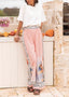 Graffiti Print Casual Wide-leg Straight Pants
