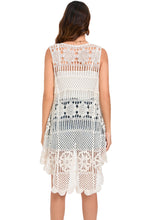 Crochet Lace Floral Boho Vest Kimono