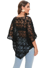 Black Crochet Lace Poncho Top
