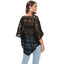 Black Crochet Lace Poncho Top