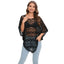 Black Crochet Lace Poncho Top