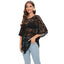 Black Crochet Lace Poncho Top