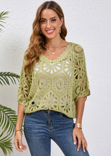 Crochet Top with Batwing Sleeve