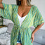 Lace-up Printed Chiffon Sunscreen Cardigan