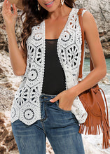 Crochet Vest Sleeveless Boho Lace Cardigan
