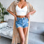 Lace-up Printed Chiffon Sunscreen Cardigan