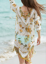 Crochet Fringe Floral Cover Up