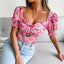 Chiffon Square Neck Crop Top