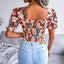 Chiffon Square Neck Crop Top