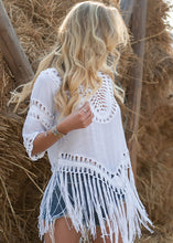 Crochet Patchwork Irregular Fringed Blouse