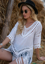 Crochet Patchwork Irregular Fringed Blouse