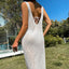 Open-back Lace-up Slit Dress