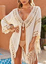 Crochet Fringed Cardigan Beach Cover Up